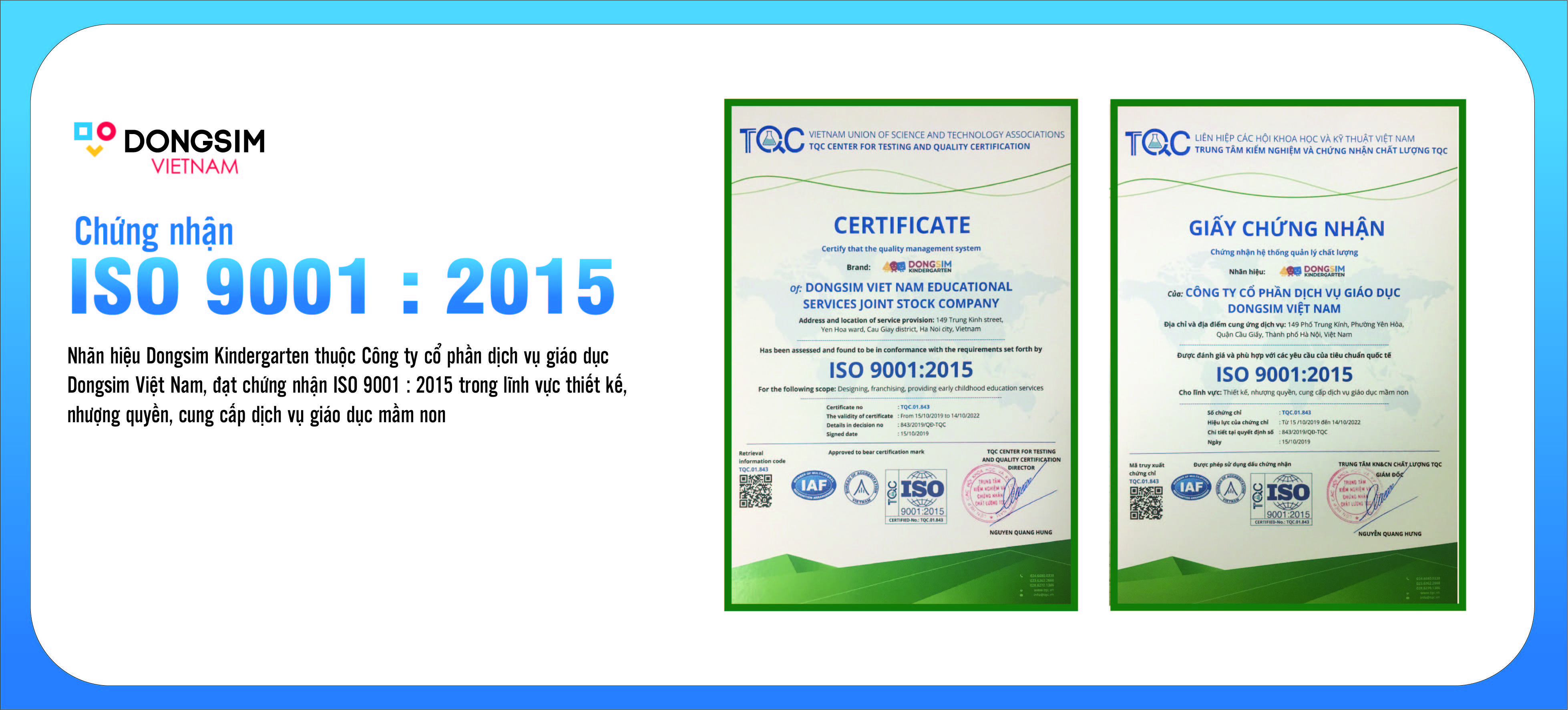 Giấy chứng nhận ISO